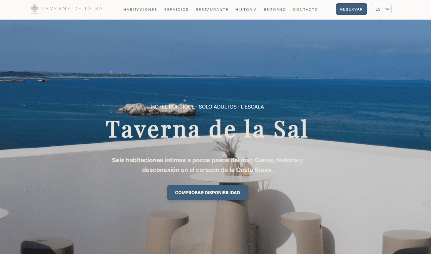 Diseño web de Taverna de la Sal para hotel boutique y restaurante